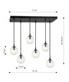 Cosmo 6 Sort/Transparent pendellampe - Ø14 cm, E14, 230V, uten lyskilde