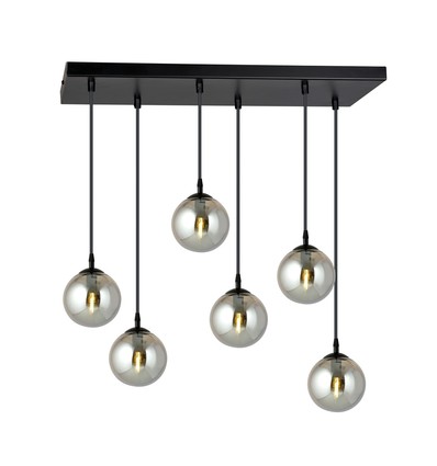 Cosmo 6 Sort/Grafitt pendellampe - Ø14 cm, E14, 230V, uten lyskilde
