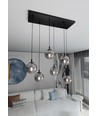 Cosmo 6 Sort/Grafitt pendellampe - Ø14 cm, E14, 230V, uten lyskilde