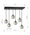 Cosmo 6 Sort/Grafitt pendellampe - Ø14 cm, E14, 230V, uten lyskilde