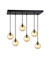Cosmo 6 Sort/Rav pendellampe - Ø14 cm, E14, 230V, uten lyskilde