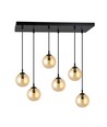 Cosmo 6 Sort/Rav pendellampe - Ø14 cm, E14, 230V, uten lyskilde
