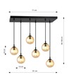 Cosmo 6 Sort/Rav pendellampe - Ø14 cm, E14, 230V, uten lyskilde