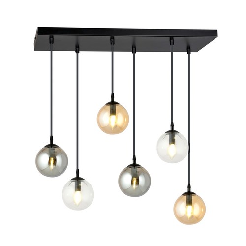 Cosmo 6 Sort MIX1 pendellampe - Ø14 cm, E14, 230V, uten lyskilde