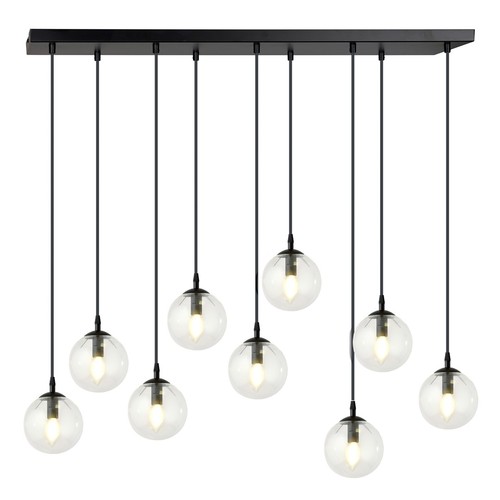 Cosmo 9 Sort/Transparent pendellampe - Ø14 cm, E14, 230V, uten lyskilde