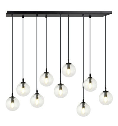 Cosmo 9 Sort/Transparent pendellampe - Ø14 cm, E14, 230V, uten lyskilde