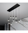 Cosmo 9 Sort/Transparent pendellampe - Ø14 cm, E14, 230V, uten lyskilde