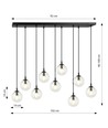 Cosmo 9 Sort/Transparent pendellampe - Ø14 cm, E14, 230V, uten lyskilde