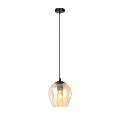 Istar 1 Sort/Amber pendellampe - Ø14 cm, E27, 230V, uten lyskilde