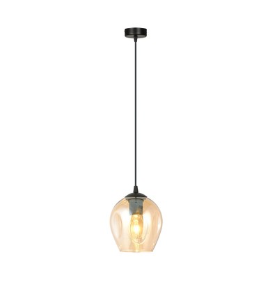 Istar 1 Sort/Amber pendellampe - Ø14 cm, E27, 230V, uten lyskilde