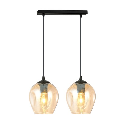 Istar 2 Sort/Amber pendellampe - Ø14 cm, E27, 230V, uten lyskilde