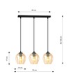 Istar 3 Sort/Rav pendellampe - Ø14 cm, E27, 230V, uten lyskilde
