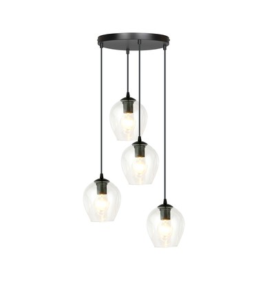 Istar 4 Sort Premium Transparent pendellampe - Ø14 cm, E27, 230V, uten lyskilde