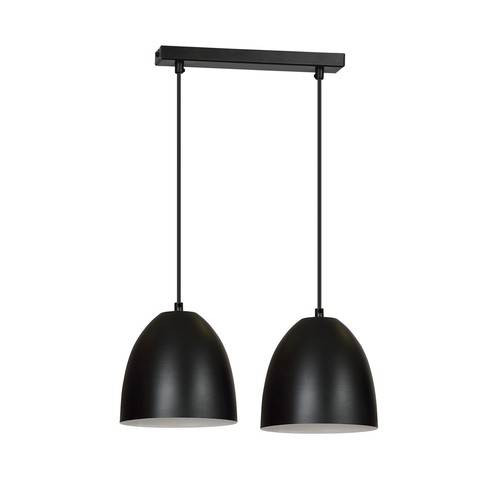 Lenox 2 Sort / Hvit pendelampe - E27, 230V, uten lyskilde