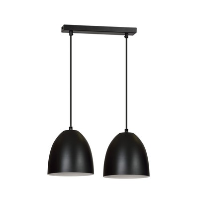 Lenox 2 Sort / Hvit pendelampe - E27, 230V, uten lyskilde
