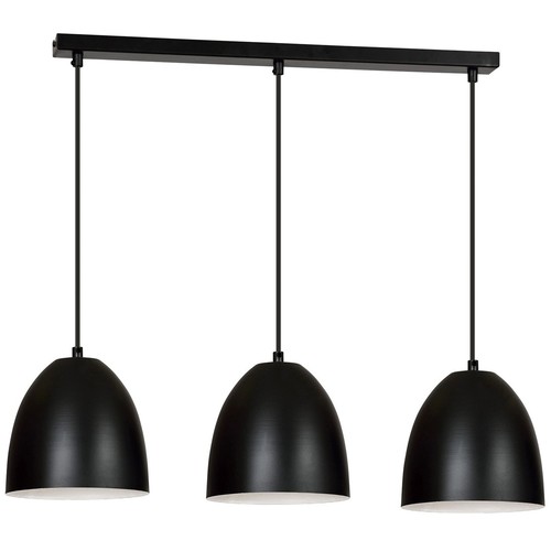 Lenox 3 Sort / Hvit pendellampe - E27, 230V, uten lyskilde