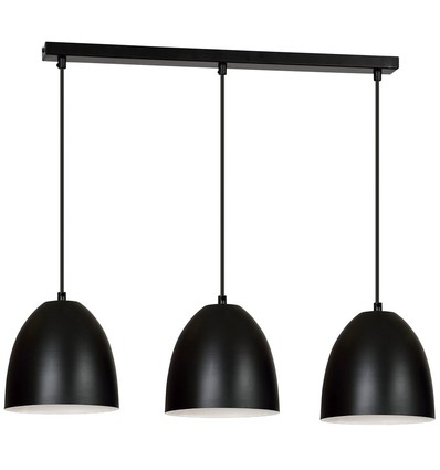 Lenox 3 Sort / Hvit pendellampe - E27, 230V, uten lyskilde