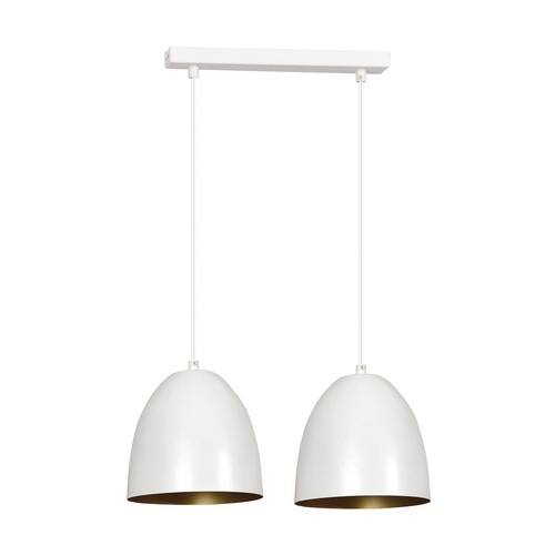 Lenox 2 Hvit / Gull pendellampe - E27, 230V, uten lyskilde