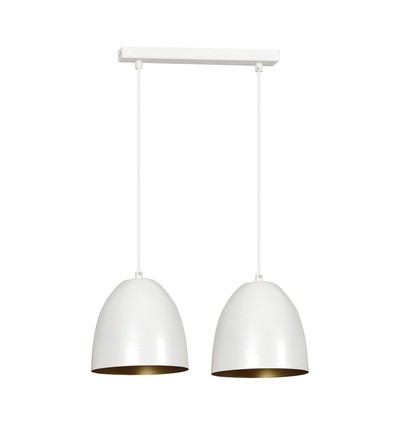 Lenox 2 Hvit / Gull pendellampe - E27, 230V, uten lyskilde