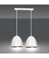 Lenox 2 Hvit / Gull pendellampe - E27, 230V, uten lyskilde