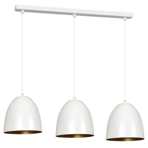 Lenox 3 Hvit / Gull pendellampe - E27, 230V, uten lyskilde