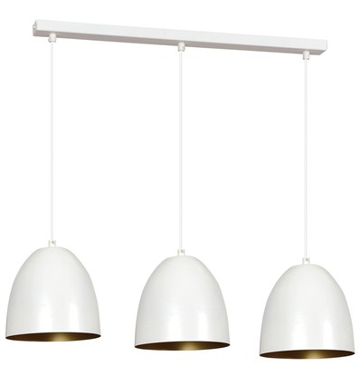 Lenox 3 Hvit / Gull pendellampe - E27, 230V, uten lyskilde