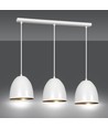 Lenox 3 Hvit / Gull pendellampe - E27, 230V, uten lyskilde