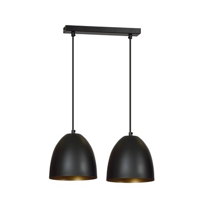 Lenox 2 Sort / Gull pendellampe - E27, 230V, uten lyskilde.