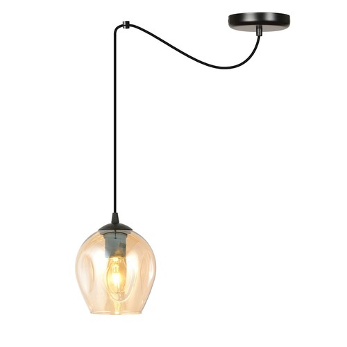 Level 1 Sort/Rav pendellampe - Ø14 cm, E27, 230V, uten lyskilde