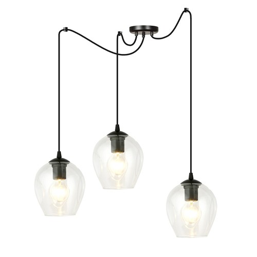 Level 3 Sort/Transparent pendellampe - Ø14 cm, E27, 230V, uten lyskilde