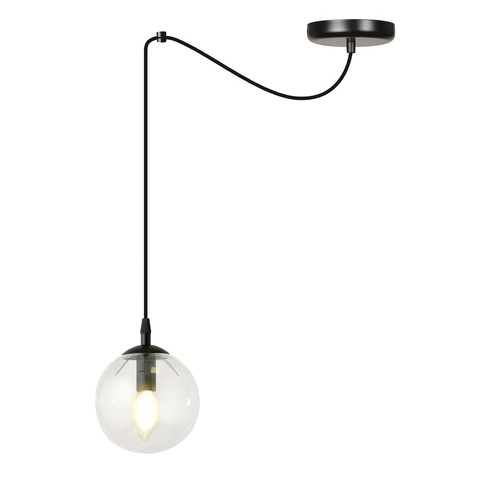 Gigi 1 Sort/Transparent pendellampe - Ø14 cm, E14, 230V, uten lyskilde