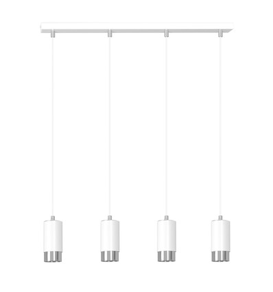 Fumiko 4 Hvit/Krom pendellampe - GU10, 230V, uten lyskilde