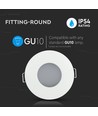 IP54 Downlight uten lyskilde - Gummiforsegling, Hull: Ø7,5 cm, Mål: Ø8,4 cm, passer til GU10 og MR16