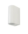 2-veis vegglampe GU10 - hvit, rund, aluminium, IP44