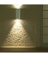 GU10 vegglampe med opp/ned lys - IP44 utendørs, hvit, aluminium, uten lyskilde