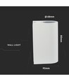 2-veis vegglampe GU10 - hvit, rund, aluminium, IP44