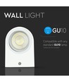 2-veis vegglampe GU10 - hvit, rund, aluminium, IP44