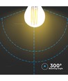 E27 6W LED kronepære filament - G45, 800lm, 133lm/W, klart glass, 6400K