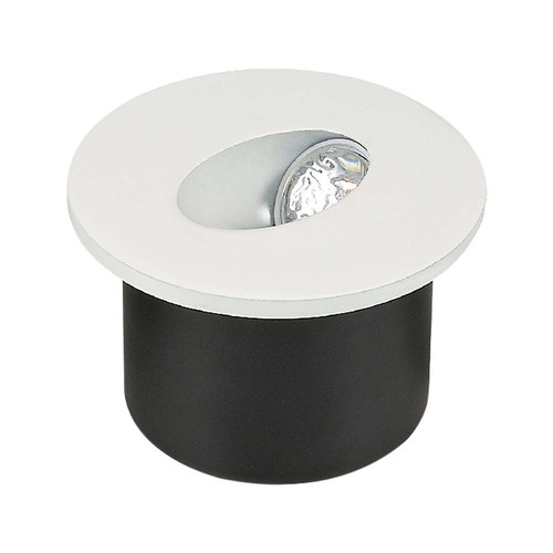 3W Ø7,5cm rund LED innbyggingsspot til trapper - 270lm, 4000K, hvit, hull: Ø6,2 cm