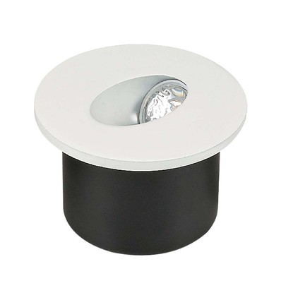 3W Ø7,5cm rund LED innbyggingsspot til trapper - 270lm, 4000K, hvit, hull: Ø6,2 cm