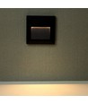 2W LED vegg/trappelampe for innbygging - IP65, kvadratisk, sort, 70lm, inne/ute