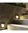 2W LED vegg/trappelampe for innbygging - IP65, kvadratisk, sort, 70lm, inne/ute