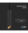 GU10 Hengende Pendel - Svart, Ø55x300mm