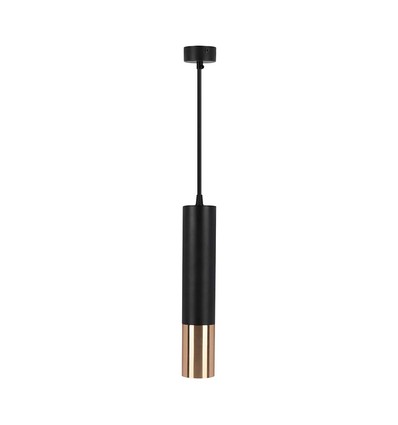 V-Tac GU10 svart/gull pendellampe - Ø6x30cm., Hengende pendel med GU10 sokkel