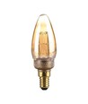 E14 2W LED Art Filament kertepære - Amber glass, 1800K, varm hvit, 65lm