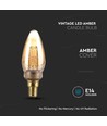 2W LED E14 - Art Kulltråd Kertepære, Amber Glass, 1800K
