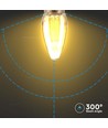 2W LED E14 - Art Kulltråd Kertepære, Amber Glass, 1800K