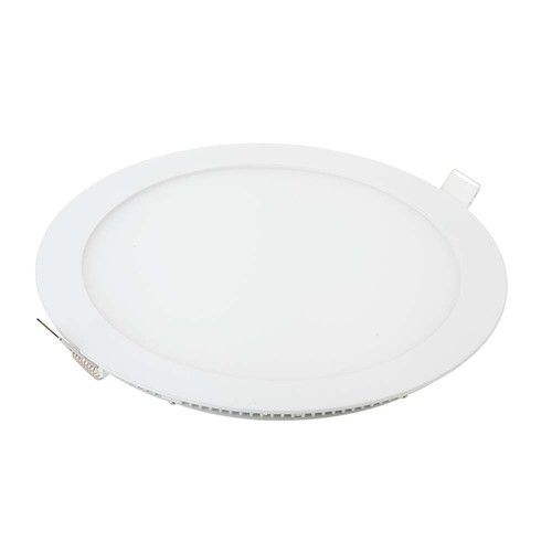 12W Ø17cm LED innfellingspanel - 6400K, Hull: Ø15,5 cm, Mål: Ø17 cm, hvit kant, flicker free