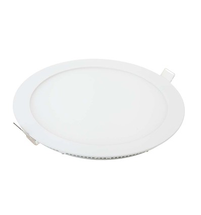 12W Ø17cm LED innfellingspanel - 4000K, Hull: Ø15,5 cm, Mål: Ø17 cm, hvit kant, flicker free