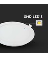 12W Ø17cm LED innfellingspanel - 4000K, Hull: Ø15,5 cm, Mål: Ø17 cm, hvit kant, flicker free